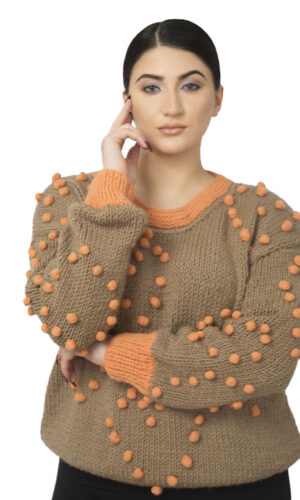 Handmade Knitting Sweater with heart Anti-pilling 100% Acrylic
