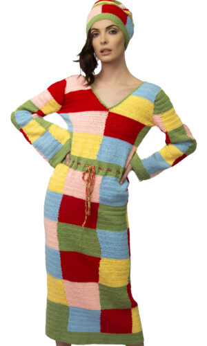 Handmade Knitted  MultiColor Dress