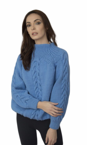 Blue Sweater “Sky”  Handmade Knitted