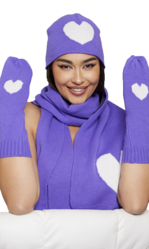 3 Piece Hat, Scarf& Glove's Women's Winter Knitting Set