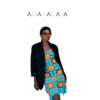 Orange - Blue Flower Dress - Thumbnail Image 3