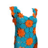 Orange - Blue Flower Dress - Thumbnail Image 4